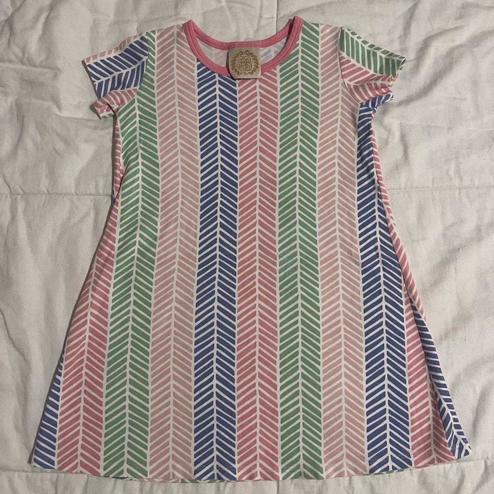 The Beaufort Bonnet Company Pink and Green Flutter Sleeve A-Line Dress